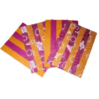 Papier 4er-Platzset pink/orange