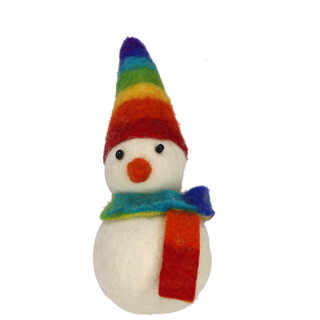 Filz Schneemann Regenbogen