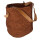 Jute-Tasche braun offen mit Leder-Henkel